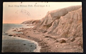 Mohegan Bluffs Block Island Rhode Island RI Postcard 1918 Ye Postte Cardde Shop - Picture 1 of 1