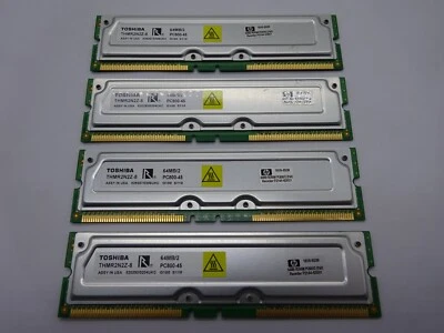 Toshiba 256MB (4x64MB) RDRAM THMR2N2Z-8 64MB/2 PC800-45 ECC #R1633 - Bild 1 von 2
