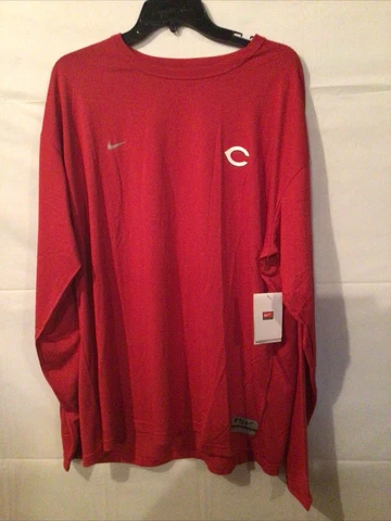 Cincinnati Reds Nike Dri-Fit Red Long Sleeve Shirt Sz XL MLB Performance Apparel Cover