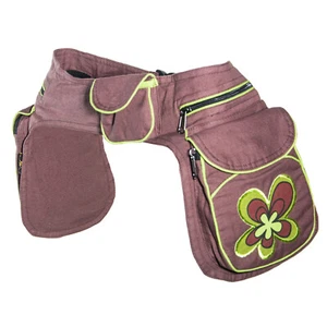 Doppel Bauchtasche Sidebag Gürteltasche Festivaltasche Gassi Tasche Hipbag Goa - Bild 1 von 45