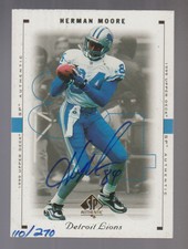 HERMAN MOORE 2000 SP Authentic BUYBACK AUTOGRAPH Rare #110/270 ON CARD AUTO