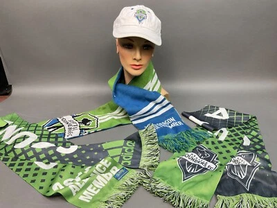 Lot  Seattle Sounders Alliance  Scarves 2015 , Adidas knit,  Cap Hat - Image 1 of 4