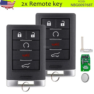 2 para Cadillac SRX 2010-2015 2013 2014 ATS XTS ELR entrada control remoto llavero Foto 1 de 4