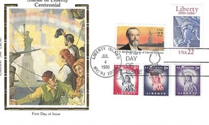 Colorano Silk FDC 1986 22c Statua della Libertà 100° Combo Sc # 2224a, 1 - Foto 1 di 1