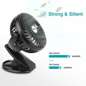 Portable Adjustable Clip-On Desk Fan USB Rechargeable Mini Cooling Fans Stroller - Picture 1 of 10