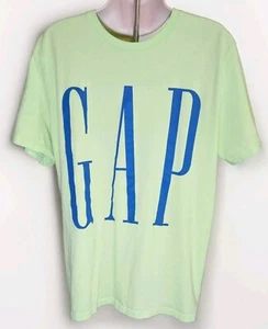 Gap Logo Spellout T-Shirt Neon Lime Zest Green Herren Gr. XL Freizeit  - Bild 1 von 12