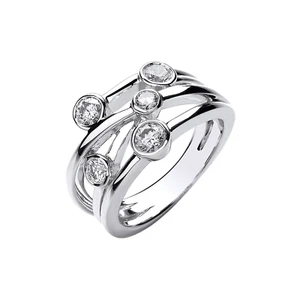 Ring 0,75 Karat F/SI runder Brillantschliff Diamant Zargenfassung 18 kt Weißgold - Bild 1 von 8