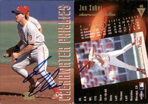 Jon Zuber Signed 1994 Classic Best Gold #40 Card Clearwater Phillies Auto AU