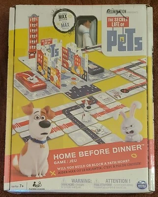 The Secret Life Of Pets Home Before Dinner Board Game with Max Dog Figure NEW - Image 1 of 4