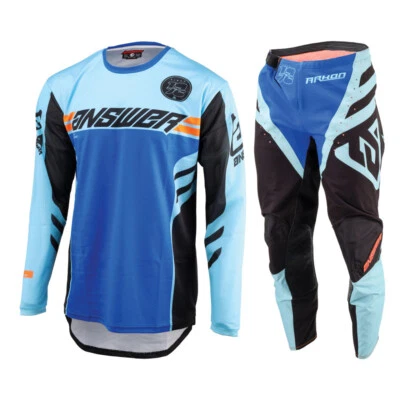 Answer 2025 Youth Arkon Nitrus Jersey Pant Combo Blue/Black/Hyper Orange - Image 1 of 4