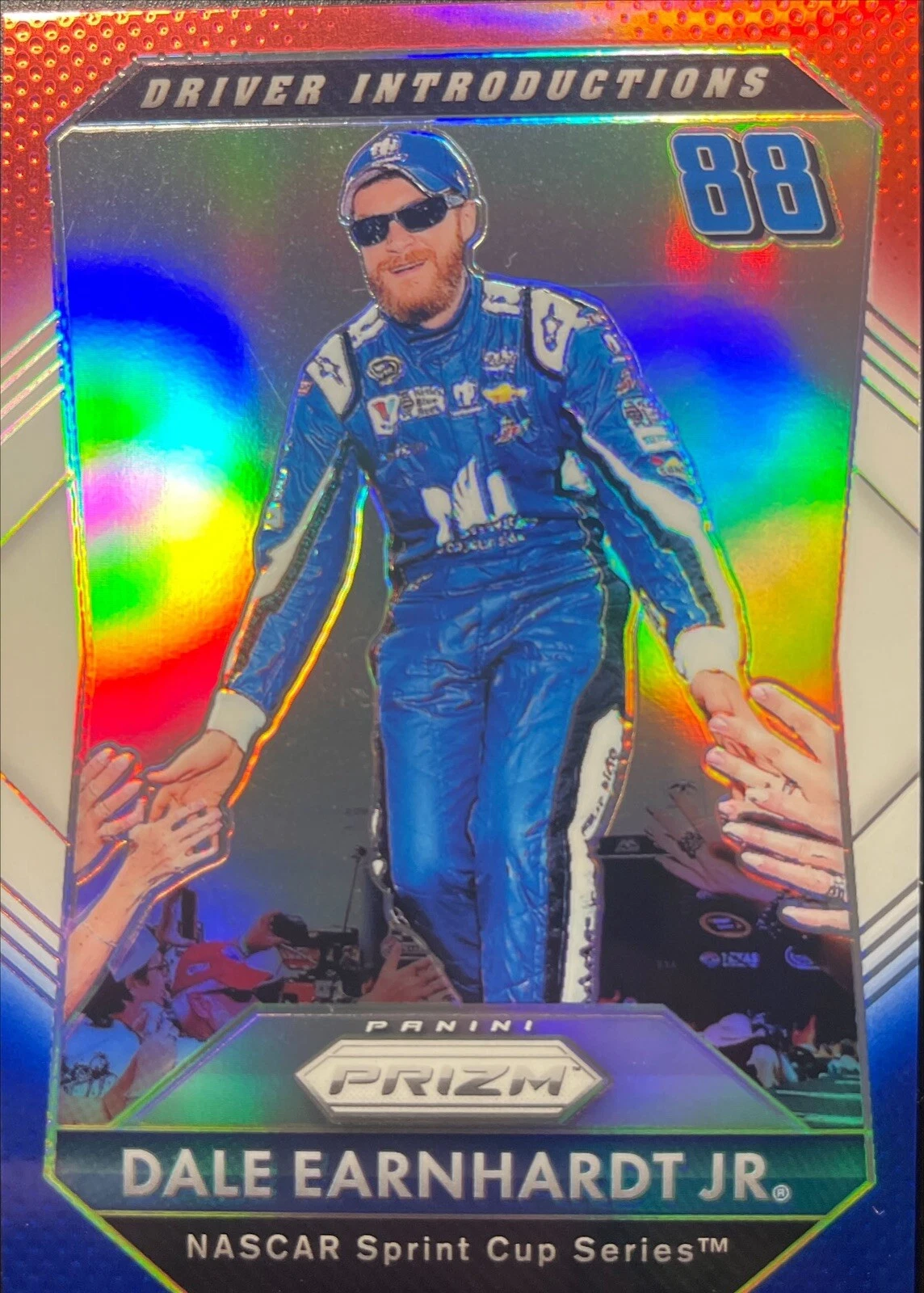 2016 Panini Prizm Racing Dale Earnhardt Jr Driver Introductions Red White Blue