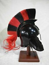 Christmas Armor helmet SCA Troy helmet  red & black plume/ Corinthian