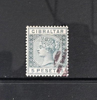 Gibraltar Scott # 38 F-VF Used Victoria British Colony Stamp $132 - Image 1 of 2