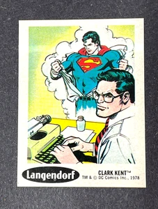 1978 Langendorf DC Super Heroes sticker Clark Kent #3 MINT Superman RARE! - Picture 1 of 2