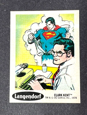 1978 Langendorf DC Super Heroes sticker Clark Kent #3 MINT Superman RARE! - Image 1 of 2