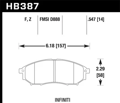 Hawk Performance HB387Z.547 Performance Ceramic Disc Brake Pad - Image 1 of 4