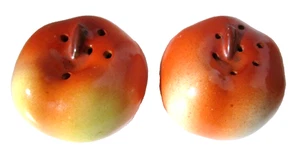 Salero y pimentero de manzana de cerámica vintage Japón sin tapones - Imagen 1 de 8