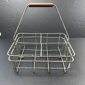 Vintage Milchflasche Metall Draht Träger 1/2 Gallone Tragetasche für 4 Flaschen - Bild 1 von 3
