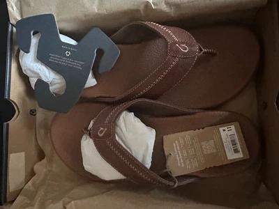 NEW Olukai Hiapo in Dark Java/Toffee Men's Sandals US Size 11 - Image 1 of 3