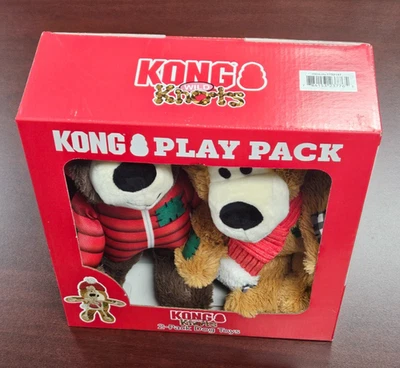 Kong Play Pack Dog Toy 2 count Holiday Gift Set Wild Knots Canine Doggy Toys NEW - Image 1 of 4