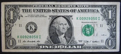 2009 $1 (ONE DOLLAR) - NOTE - ZIP CODE - ANAHEIM, CALIFORNIA - 92805 - Image 1 of 2