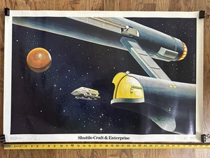 Star Trek Shuttle-Craft & Enterprise NCC-1701 Poster John Carlance 1976 Original - Picture 1 of 13