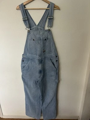 Vtg Walls Denim Overalls Size 36x30 Blue Jean 100% Cotton Carpenter Pockets Bibs - Image 1 of 4