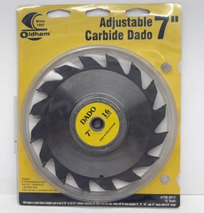 Oldham 7 Inch 16 Tooth Adjustable Carbide Dado Saw Blade # 700-5012 New - Picture 1 of 2