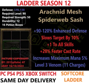 ✅ INTERRUPTOR XBOX PC PS4 PS5 ✅ ESCALERA Arácnido Arach D2R Diablo 2 Artículos Resucitados - Imagen 1 de 2