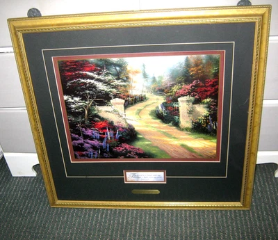 De colección Thomas Kinkade Spring Gate Enmarcado y Enmarañado Impresión 22" x 21" Salmo 119:105 Foto 1 de 4