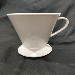 Melitta White 1 Hole 1x4 #4 Ceramic Manual Pour Over Coffee Filter Holder Italy - Picture 1 of 7
