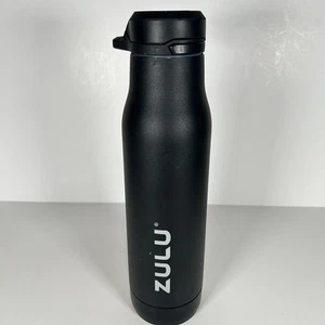 Zulu Stainless Steel Water Bottle Black 26oz snap top removable bottom CLEAN - Picture 1 of 8