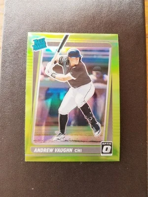 Andrew Vaughn 2021 Donruss Optic Green Prizm #116 Milwaukee BREWERS Rookie RC - Image 1 of 2
