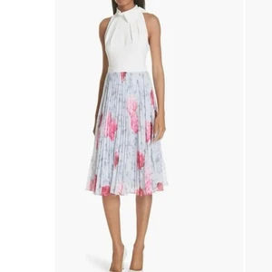 TED BAKER Cornala Babylon Pleat A-Line Dress Size 1  - Picture 1 of 12