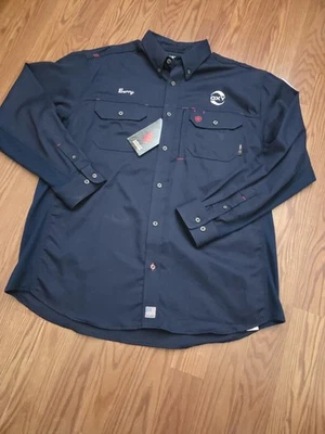 ARIAT WORK 男式耐火 FR Air Life on the Line 通风衬衫海军蓝 XLT — 第 1/4 张图片
