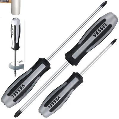 Juego de destornilladores de impacto manuales Vessel 3 piezas Tang-Thru tapa de acero leva destornillador de rotación Foto 1 de 4