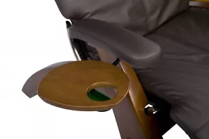 Human Touch Walnut Wood Accessory Side Table Cup holder for the Perfect Chair - Picture 1 of 9