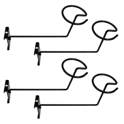 Gridwall Hat Display Hook Gloss Black Single Cap Holder Retail Display Panel 4Pc - Image 1 of 4