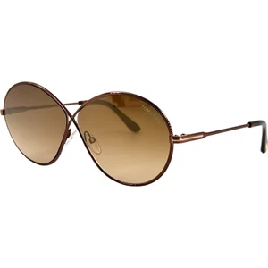 Tom Ford FT564 Rania 02 Womens Metal Sunglass 48G Brown w Brown Grad 64-9 Italy - Picture 1 of 6