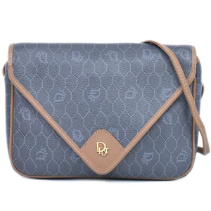 Christian Dior Honeycomb PVC Crossbody Bag Dark Gray Gold - Picture 1 of 10