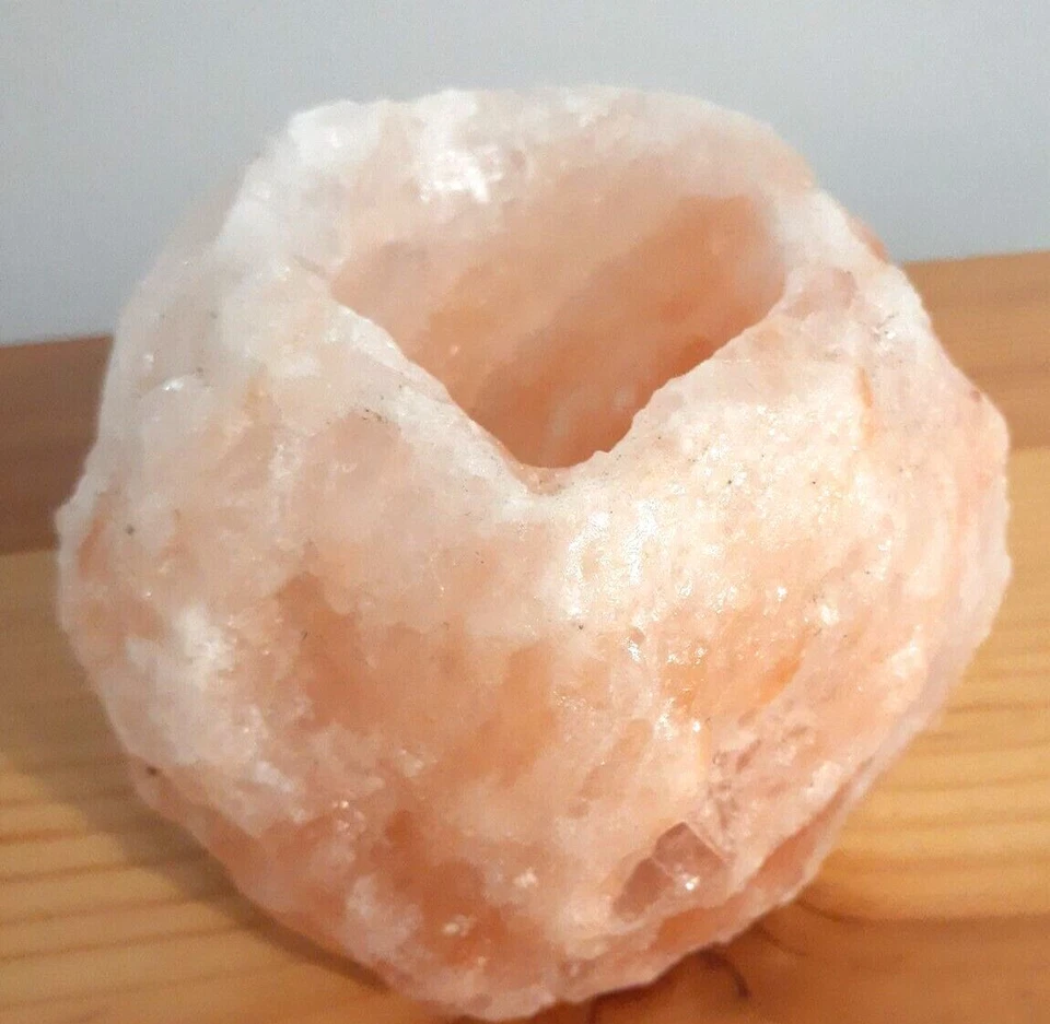 Candelabro votivo terapéutico melocotón rosa del Himalaya natural sal de roca de 3 1/2" Foto 1 de 4