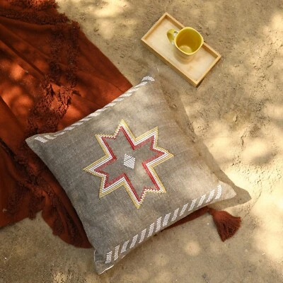 Eco-friendly Luxury Handmade Sabra pillow cover Indian style cotton sabra pillow - Image 1 of 4