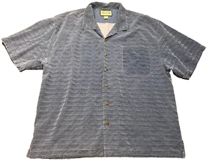 Jamaica Jaxx Shirt Mens 2XL XXL Button Up Blue Silk Hawaiian Preppy Camp Casual - Picture 1 of 5