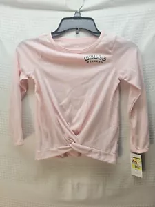 Carters Girls Long Sleeve Shirt Top Size 6 Pink Hello Weekens Ruched Front - Picture 1 of 6