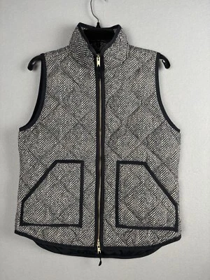 J. Chaleco acolchado acolchado acolchado Crew Excursion para mujer S negro beige espiga 3946 Foto 1 de 4