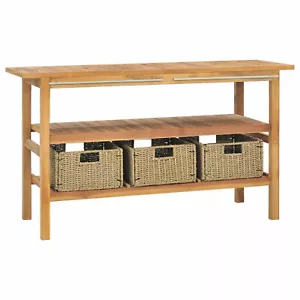 Armadio bagno Tidyard vanità con 3 cesti portaoggetti lavandino legno teak N4Z3 - Foto 1 di 9