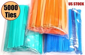 NiftyPlaza 5000 Twist Ties 4" Length Plastic Coated No Rip Paper Ties Cello - Picture 1 of 43
