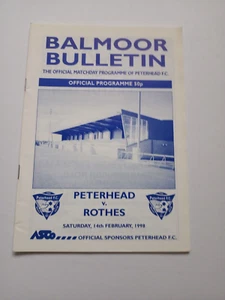 Programa de fútbol americano 1998 Peterhead v Rothes Scottish Highland League - Imagen 1 de 3