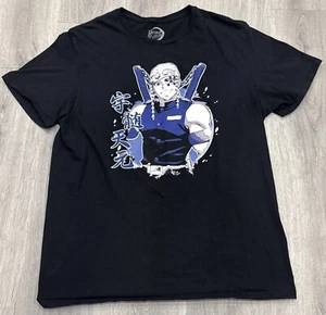 Demon Slayer Kimetsu No Yaiba Tengen Uzui Black T-Shirt Mens Size Large - Picture 1 of 4