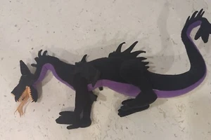 Maleficent Black Dragon Vintage Disneyland 22" Sleeping Beauty Plush Disney  - Picture 1 of 8